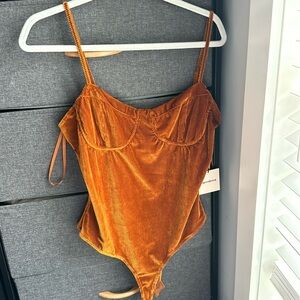 SuperDown Bodysuit ribbed velvet NWT xl